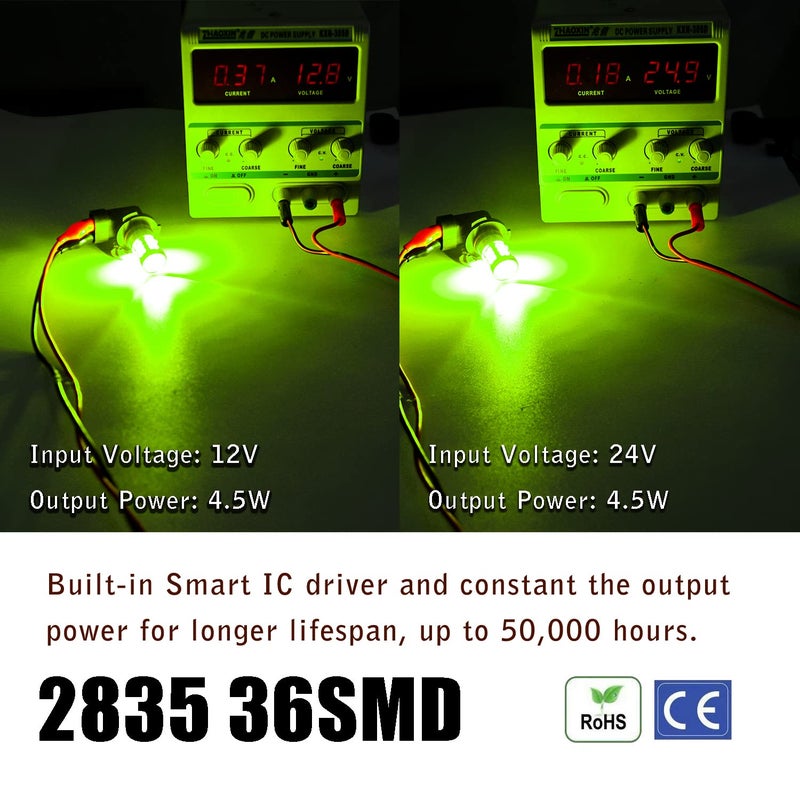 KISLED Super Bright 3000lm H8 H11 LED Fog Lights Bulbs DRL High Power 3030 Chips with Projector Lens Replacement for Cars Trucks, Lemon Green - Image 3